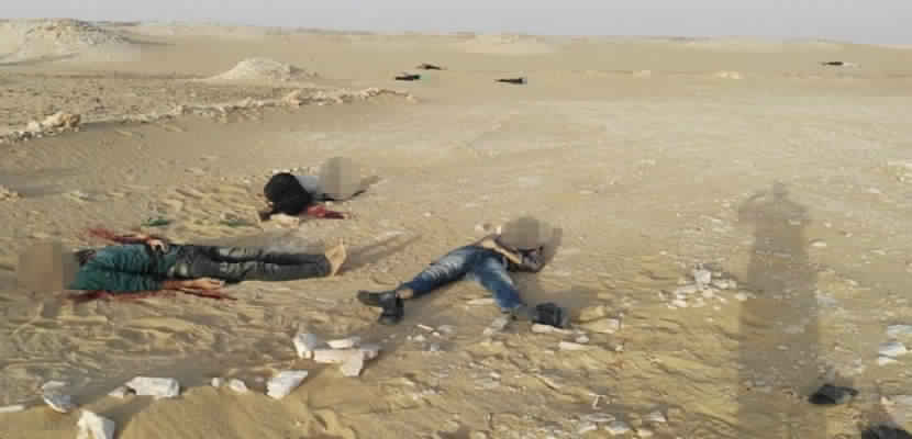 قوات الأمن تقتل 11 إرهابيآ في تبادل لإطلاق النار بطريق الفرافرة