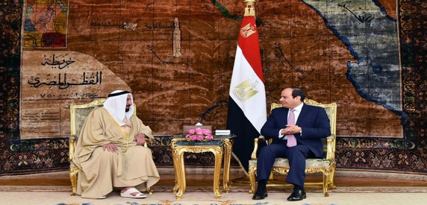 الرئيس السيسي يستقبل حاكم الشارقة الشيخ سلطان القاسمي