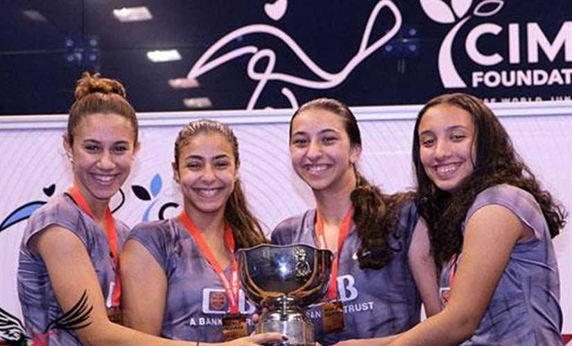 منتخب مصر يتوج ببطولة العالم لناشئات الاسكواش في ماليزيا