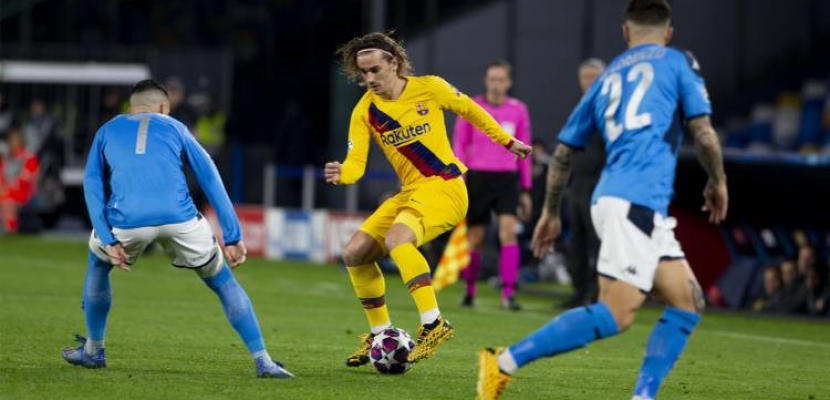 نابولي يتعادل مع برشلونة 1-1 في ثمن نهائى دورى أبطال أوروبا