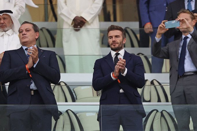 بيكهام يحضر نهائي كأس العرب في قطر