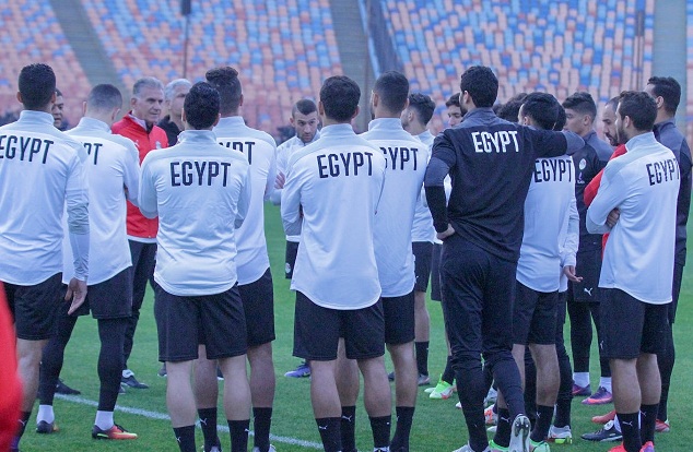 منتخب مصر يتدرب على ملعب الدفاع الجوي قبل مواجهة السنغال