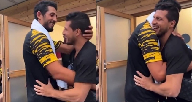 حجازي يستقبل طارق حامد لدي وصوله إلى معسكر اتحاد جدة بالنمسا