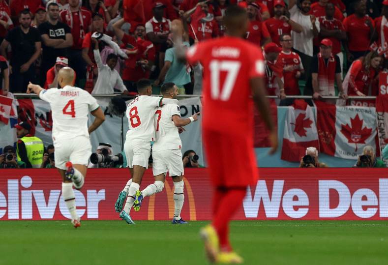 المغرب يتقدم علي كندا 2-1 في الشوط الأول