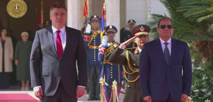 الرئيس السيسي يستقبل نظيره الكرواتي بقصر الاتحادية .. فيديو