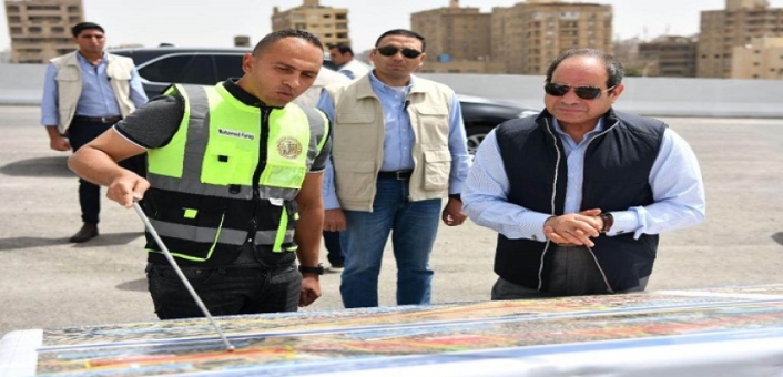 الرئيس السيسي يتفقد عددا من مشروعات المحاور والطرق بمحافظة الجيزة