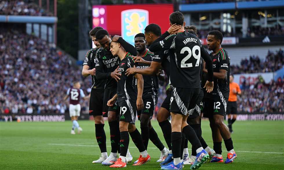 آرسنال يفوز علي أستون فيلا 2-0 بالدوري الإنجليزي