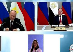 السيسى وبوتين يشهدان بدء مراسم وضع هيكل الاحتواء لمفاعل الضبعة النووى عبر الفيديو كونفرانس