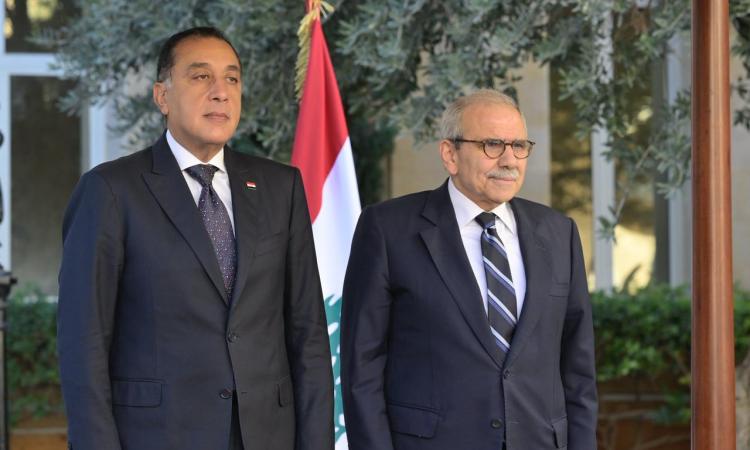 رئيس الوزراء اللبنانى يستقبل مصطفى مدبولى بمقر السراى الحكومى ببيروت