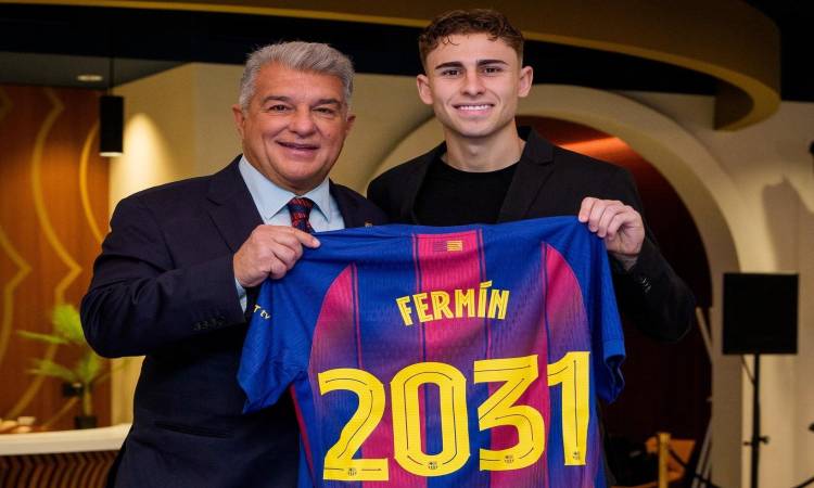 برشلونة الإسبانى يعلن تمديد عقد فيرمين لوبيز حتى 2031