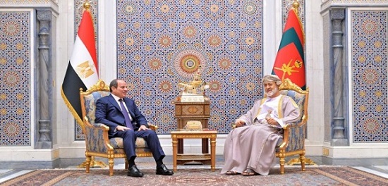 الرئيس السيسى يلتقى السلطان هثيم بن طارق ويؤكد دعم مصر وتضامنها الكامل مع سلطنة عُمان الشقيقة